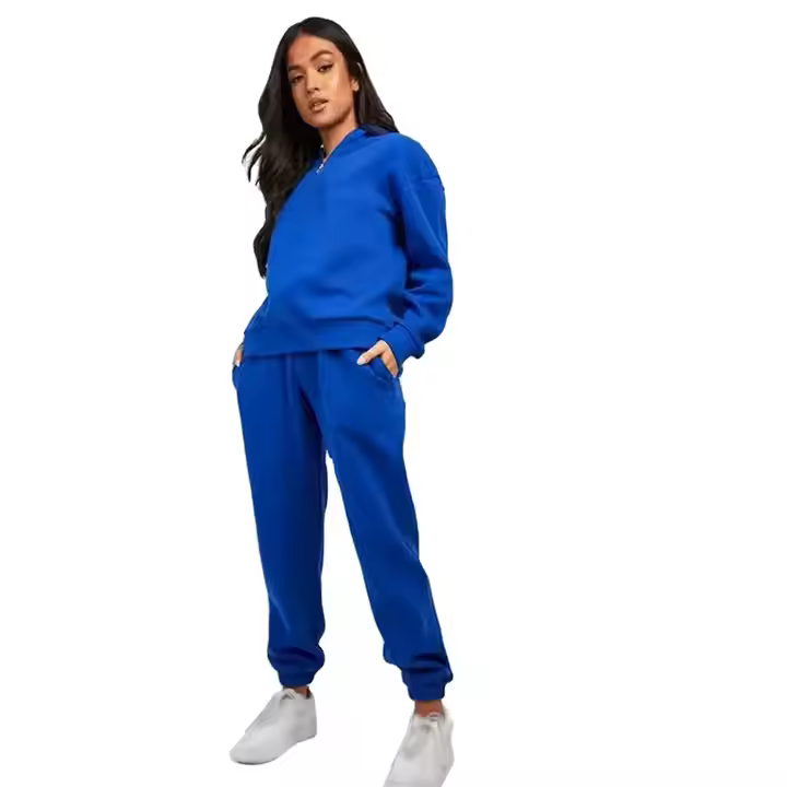 wholesale slim fit 100% cotton women tracksuits for jogging | Casual tracksuits for women with logo