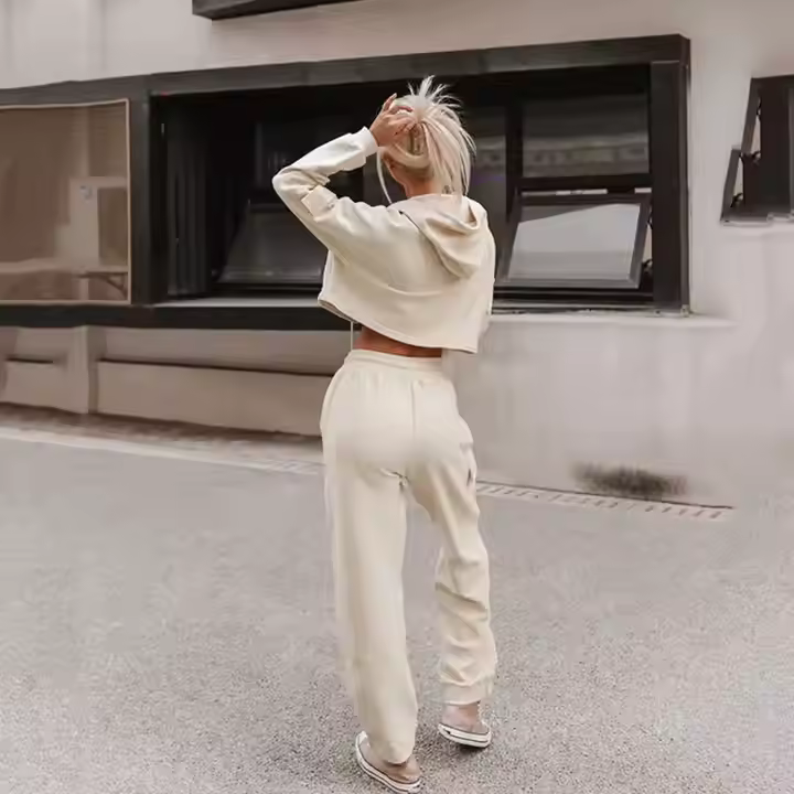 Wholesale Winter Ladies Two Pieces Hoodie Sweatpants Tracksuit Causal 2pcs Set Women Joggers Suit Set Two Piece Pants Set Custom