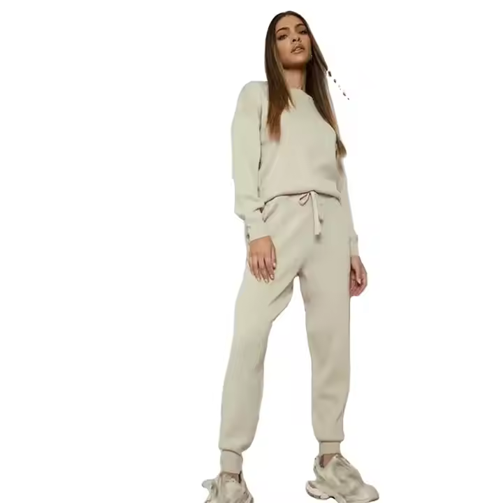 wholesale slim fit 100% cotton women tracksuits for jogging | Casual tracksuits for women with logo