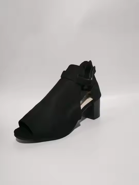 2023 Ashionably Elegant Fish Mouth Buckle Strap Thick Large Size Peep-Toe Blocked Heels Ladies Dress Cheap Shoes For Women