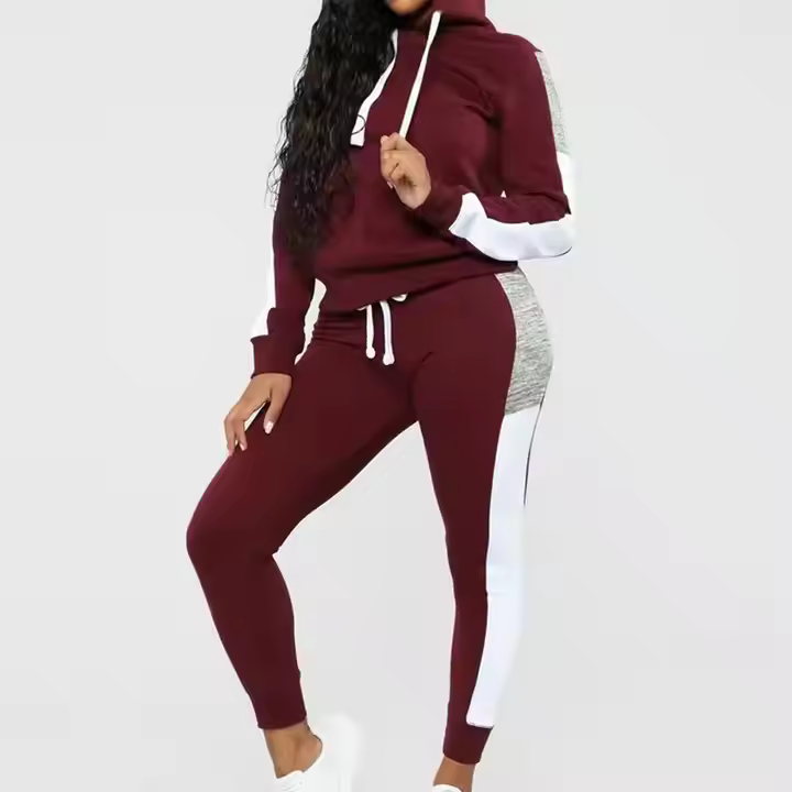 New Stylish Custom Logo Track Suit Slim Fit Jogging Sweatsuit 2 Piece Set Women Velour Fleece Tracksuits for Women