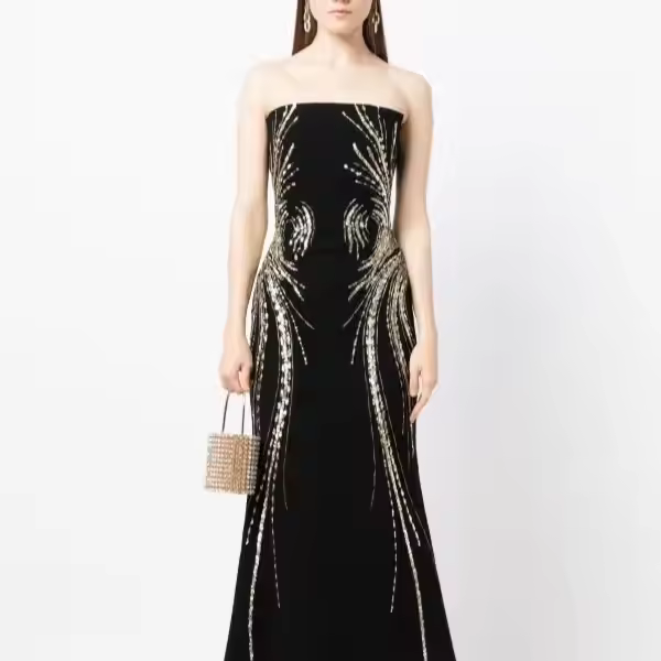 Sleeveless Cocktail Dress Sparkling Silhouette Modest Cut-out Detailing Floor-Length Plus Size Prom Evening Gown Parties