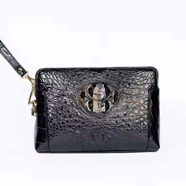 Luxury Long Clutch Wallet for Men Genuine Crocodile Leather Original 24x16x6cm Size Wholesale Leather Clutch